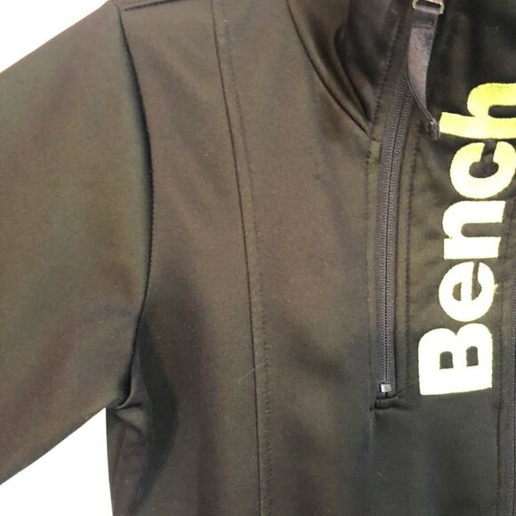 Bench Ladies Lg Polyester Jacket Black with Lime Green  Fleece Lined and Logo - Picture 9 of 16